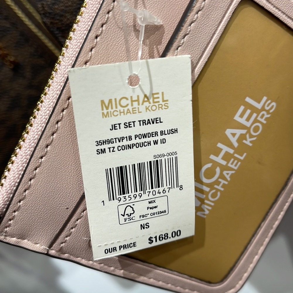MICHAEL KORS SMALL TOP ZIP COINPOUCH With ID 
Powder Blush - Picture 5 of 16